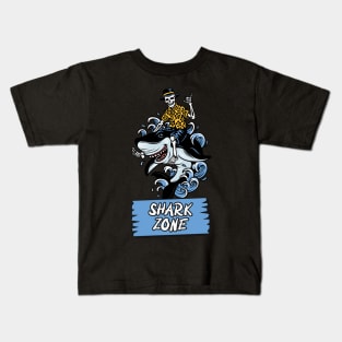 Skeleton riding a-shark Kids T-Shirt